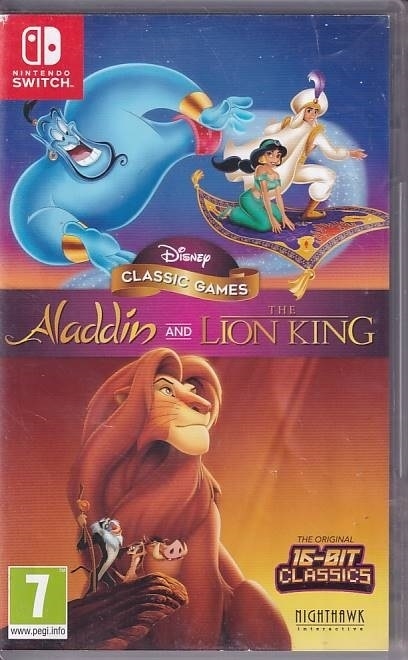 Disney Classic Games Aladdin and The Lion King - Nintendo Switch spil (A Grade) (Genbrug)